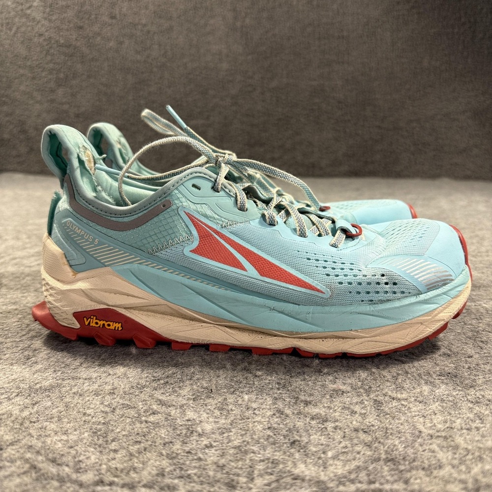 Altra Olympus 5 Shoes Womens Size 9.5 Blue Mesh Trail Running Zero‎ Drop Vibram